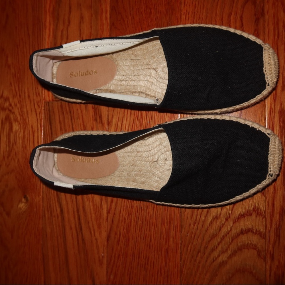Soludos Classic Black Canvas Espadrilles